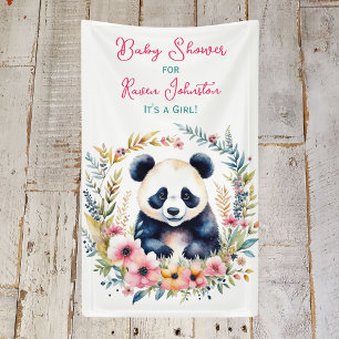Banderoles Panda Ours en Fleurs Baby shower de fille