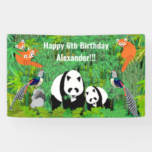Banderoles Pandas Lady Amherst's Pheasants Rouge Pandas Bambo
