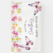 Banderoles Panneau Baby shower Papillons et berceuses (Vertical)