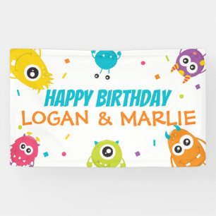 Banderoles Panneau d'anniversaire monstre commun