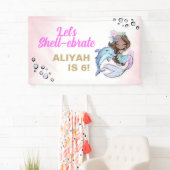 Banderoles Panneau d'anniversaire sous la sirène de mer (En situation)