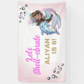 Banderoles Panneau d'anniversaire sous la sirène de mer (Vertical)