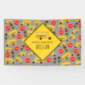 Banderoles Panneau d'arrêt de bus de l'école jaune feu de cir (Horizontal)