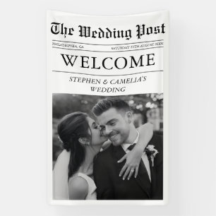 Banderoles Panneau de bienvenue de mariage de journal éditori