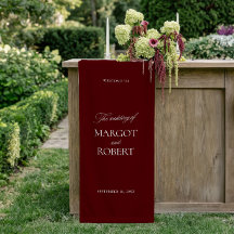 Panneau de Bienvenue de Mariage Élégant en Bourgog