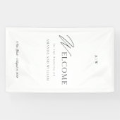 Banderoles Panneau de bienvenue de mariage minimal avec polic (Horizontal)