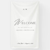 Banderoles Panneau de bienvenue de mariage minimal avec polic (Vertical)