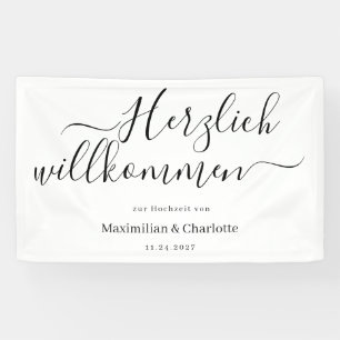 Banderoles Panneau de bienvenue mariage moderne minimaliste