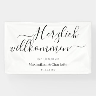 Banderoles Panneau de bienvenue mariage moderne minimaliste