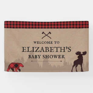 Banderoles Panneau de bienvenue pour Baby Shower Buffalo Plai
