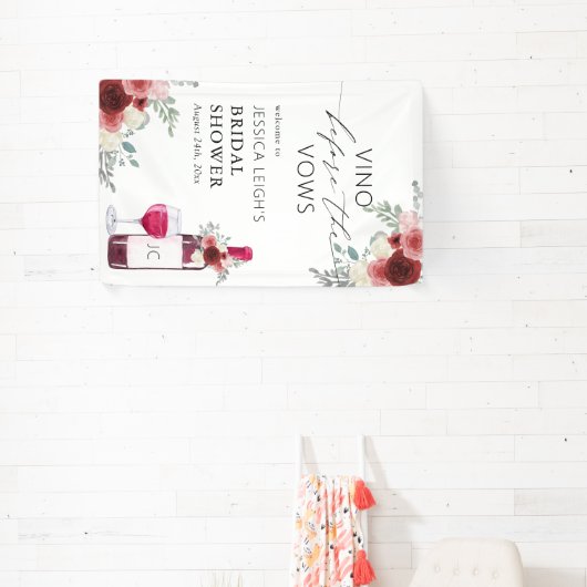 Banderoles Panneau de bienvenue Vino Before the Vows vin roug (Insitu)