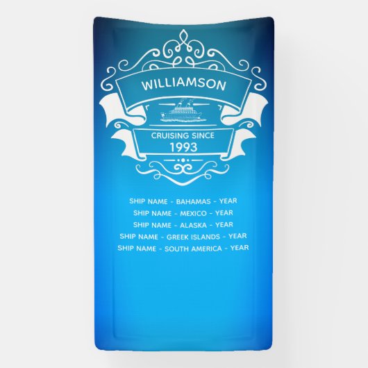 Banderoles Panneau de destination Voyage de bateau de croisiè (Verticale)