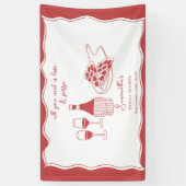 Banderoles Panneau de Fête de Fiançailles Vin Pizza Italienne (Vertical)