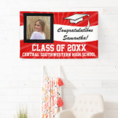 Banderoles Panneau de graduation photo couleur blanc rouge (En situation)