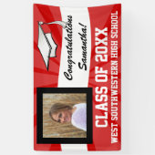 Banderoles Panneau de graduation photo personnalisée rouge/bl (Vertical)