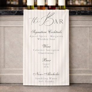 Banderoles Panneau de mariage de menu de bar minimal élégant