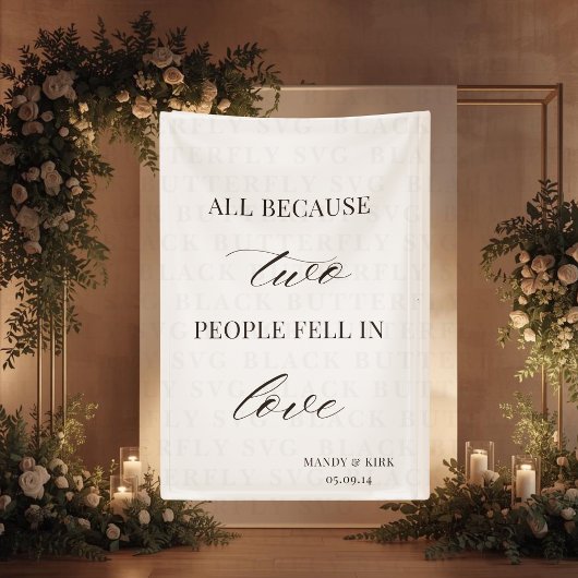 Banderoles Panneau de mariage « Tout simplement parce que deu