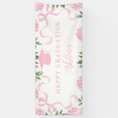 Banderoles Panneau de remise de diplômes, Hydrangea rose, Bla (Vertical)