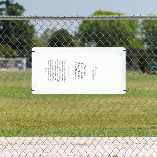 Banderoles Panneau de structure commémorative personnalisée r (Insitu)