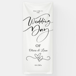 Banderoles Panneau de tissu de mariage personnalisé, panneau