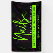 Banderoles Panneau du salon Neon Green Nails (Vertical)