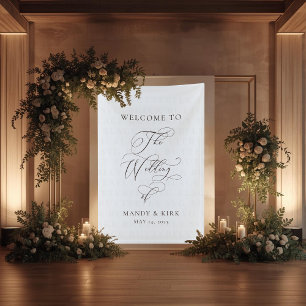 Banderoles Panneau personnalisé « Bienvenue à notre mariage »