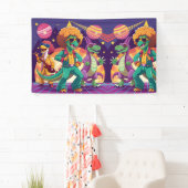 Banderoles Panneaux de mousse Dinosaur Disco (En situation)