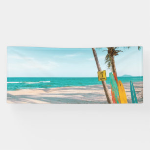 Banderoles Panneaux de surf sur la plage lancer oreiller
