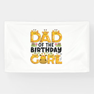 Banderoles Papa 1er Anniversaire Girl Giraffe Theme Party Zoo