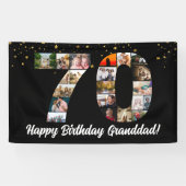 Banderoles papa 70e anniversaire Photo Collage pour maman (Horizontal)