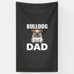 Banderoles Papa Bouledogue Dessin Animé Amateur de Chien