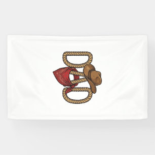 Banderoles Papa Cowboy Corda Chapeau Bandana Gravure Vintage