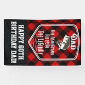 Banderoles Papa d'anniversaire de pêche de père la légende de (Horizontal)