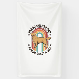Banderoles Papa Golden Retriever Gravure Vintage Amoureux des
