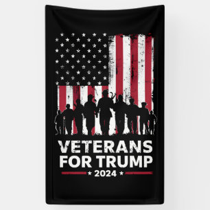 Banderoles Papa Grand-père vétérans pour Trump 2024 Drapeau a