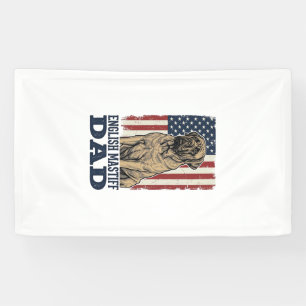 Banderoles Papa Mastiff Anglais Design de chien vintage patri