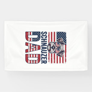 Banderoles Papa Schnauzer Patriotique Vintage Chien