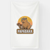 Banderoles PAPABARA Conception vectorielle de papa capybara r (Vertical)