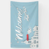 Banderoles Papercut Père Noël et Reindeer Bienvenue Noël (Vertical)