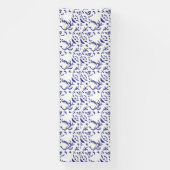 Banderoles Papier d'emballage bleu et blanc avec un graphique (Verticale)