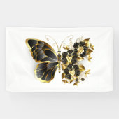 Banderoles Papillon à fleurs d'or avec orchidée noire (Horizontal)