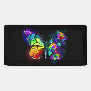 Banderoles Papillon arc-en-ciel
