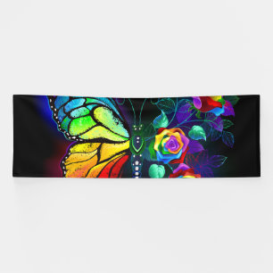 Banderoles Papillon arc-en-ciel