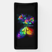 Banderoles Papillon arc-en-ciel (Verticale)