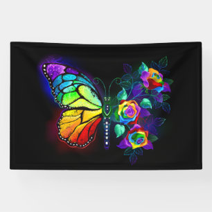 Banderoles Papillon arc-en-ciel