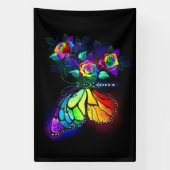 Banderoles Papillon arc-en-ciel (Verticale)