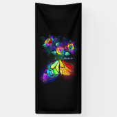 Banderoles Papillon arc-en-ciel (Vertical)