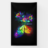 Banderoles Papillon arc-en-ciel (Verticale)