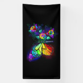 Banderoles Papillon arc-en-ciel (Verticale)