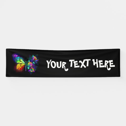Banderoles Papillon arc-en-ciel (Horizontal)
